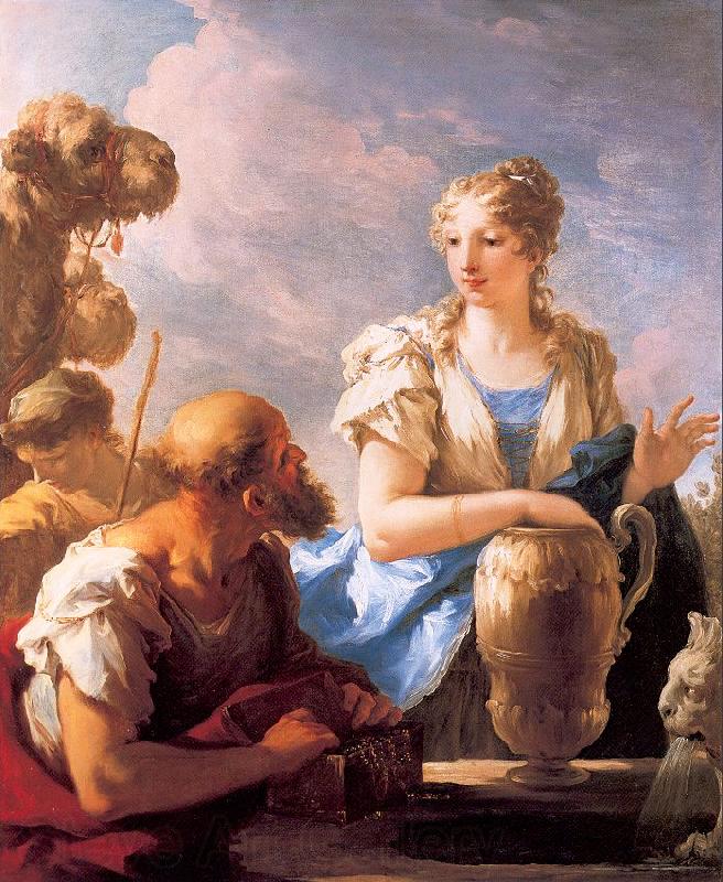 PELLEGRINI, Giovanni Antonio Rebecca at the Well France oil painting art